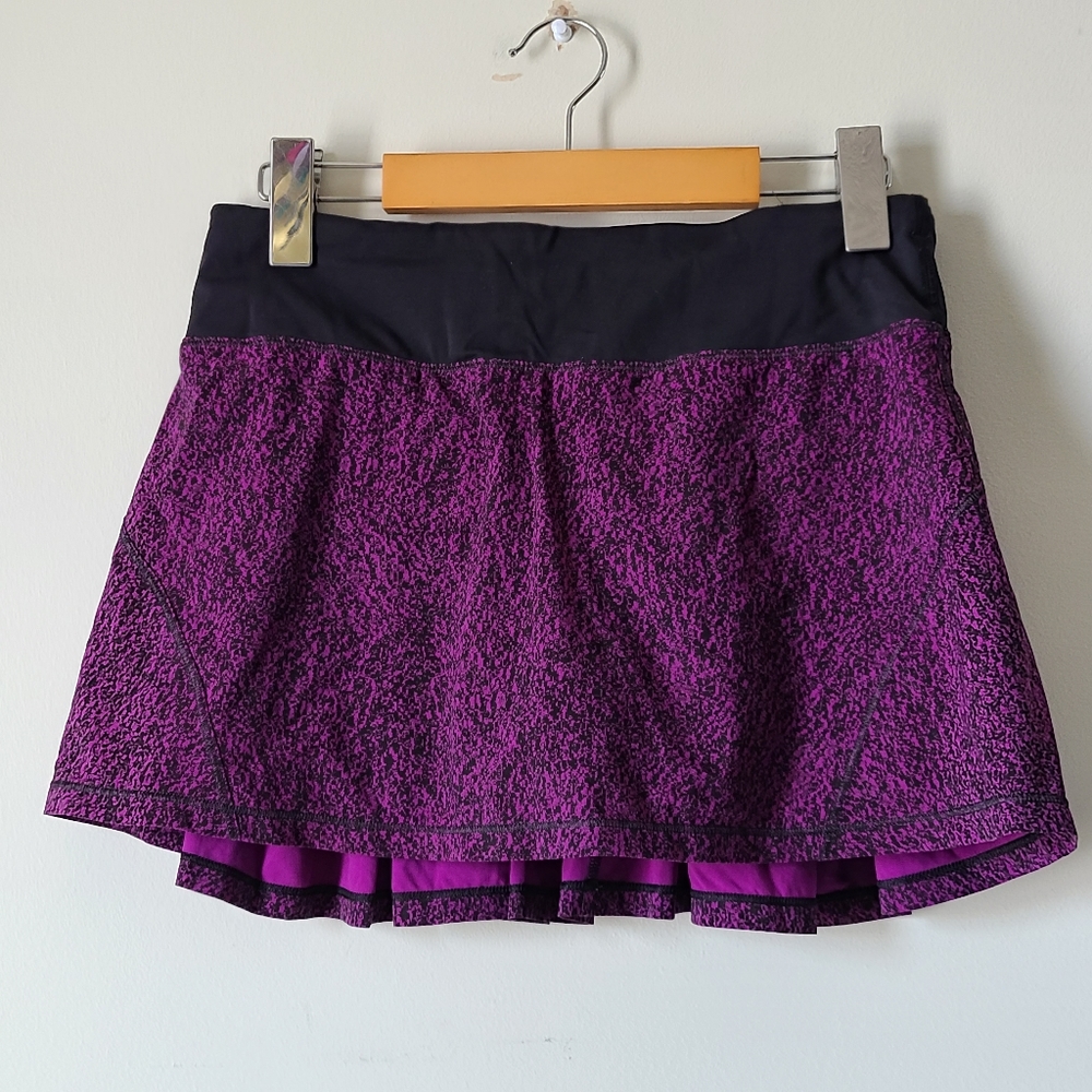 Lululemon circuit breaker marbled activewear tennis skirt with shorts, sz 4